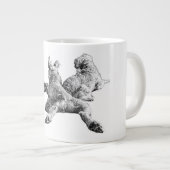 Three Dogs Mug – Resting Companions in Ink Style Jumbo-Tasse (Vorderseite Rechts)