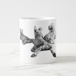 Three Dogs Mug – Resting Companions in Ink Style Jumbo-Tasse