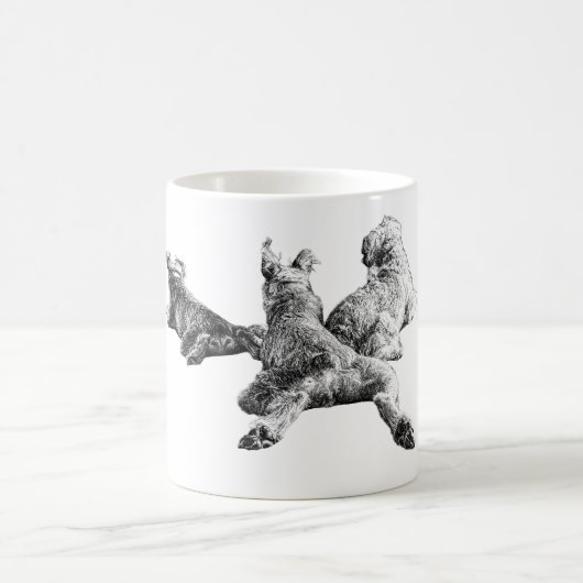 Three Dogs Mug – Resting Companions in Ink Style Kaffeetasse (Mittel)