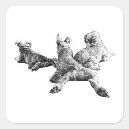 Three Dogs Sticker – Relaxed Trio from Behind