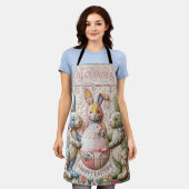 Three Easter Bunnies Quilted Look Schürze (Getragen)