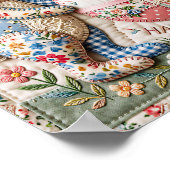 Three Easter Bunny Quilted Look Poster (Ecke)