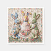 Three Easter Bunny Quilted Look Serviette (Vorderseite)