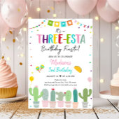 Three-esta Fiesta Cactus Girl Birthday Einladung