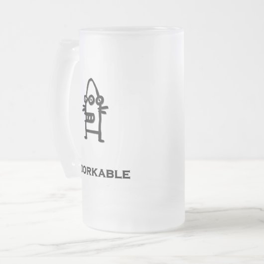 Three Eye Bot Adorkable Mattglas Bierglas (Vorderseite Links)