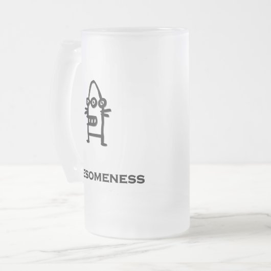 Three Eye Bot Awesomity Mattglas Bierglas (Vorderseite Links)