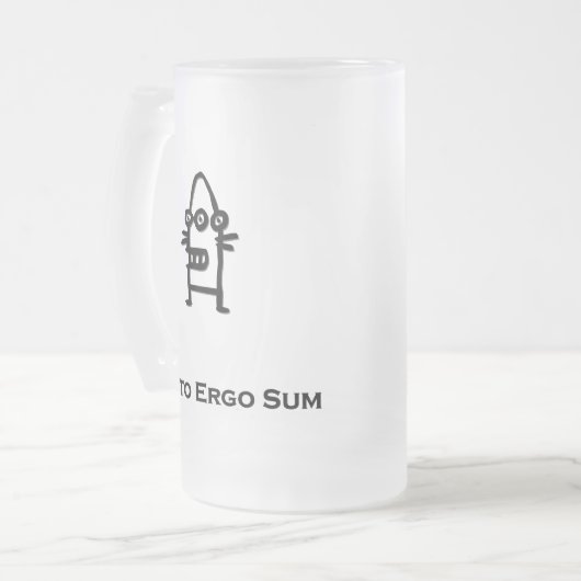 Three Eye Bot Cogito Ergo Sum schwarz Mattglas Bierglas (Vorderseite Links)