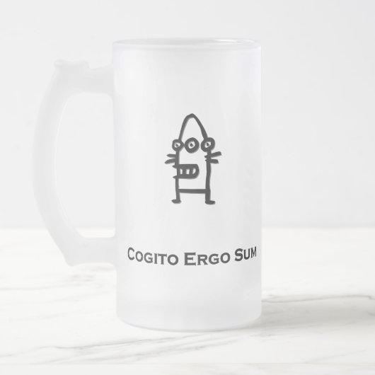 Three Eye Bot Cogito Ergo Sum schwarz Mattglas Bierglas (Links)