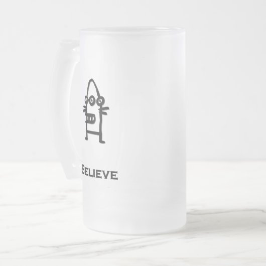 Three Eye Bot Glaube Mattglas Bierglas (Vorderseite Links)