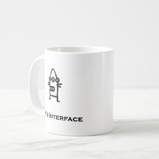 Three Eye Bot Lasse Interface Kaffeetasse (Vorderseite Links)