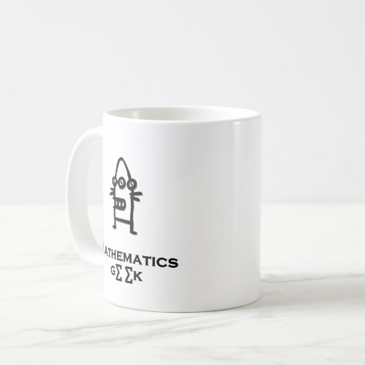 Three Eye Bot Mathematics Geek Kaffeetasse (Vorderseite Links)