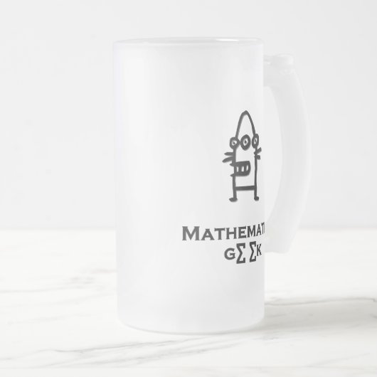 Three Eye Bot Mathematics Geek Mattglas Bierglas (VorderseiteRechts)