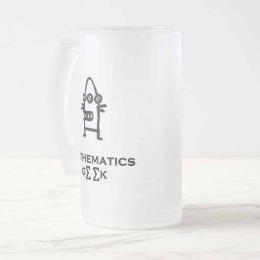 Three Eye Bot Mathematics Geek Mattglas Bierglas (Vorderseite Links)