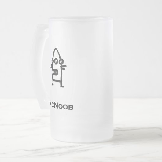 Three Eye Bot McNoob Mattglas Bierglas (Vorderseite Links)