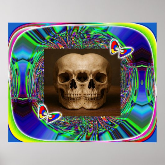 Three-eyed alien skull poster (Vorne)