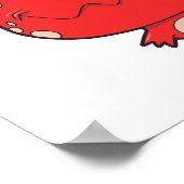 three eyed happy monster red poster (Ecke)