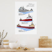 Three famous wrecks history poster (Küche)