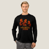 Three Fire Horses Year of the Fire Horse 2026  Tri-Blend Shirt (Volle Vorderseite)