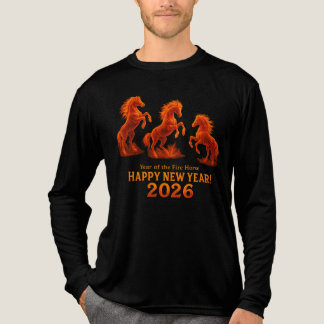 Three Fire Horses Year of the Fire Horse 2026  Tri-Blend Shirt