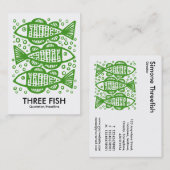 Three Fish - Avocado auf Weiß Visitenkarte (Vorne/Hinten)