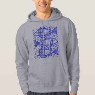 Three Fish - Electrical Blue Hoodie