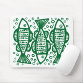 Three Fish - Forest Green Mousepad (Mit Mouse)
