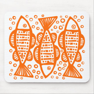 Three Fish - Orange Mousepad