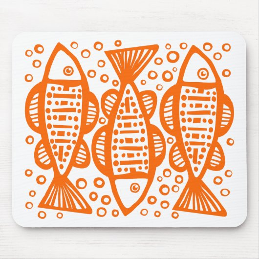 Three Fish - Orange Mousepad (Vorne)