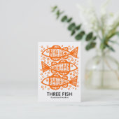 Three Fish - Orange on White Visitenkarte (Stehend Vorderseite)