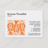 Three Fish - Orange on White Visitenkarte (Rückseite)