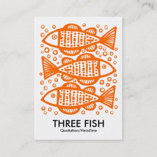 Three Fish - Orange on White Visitenkarte