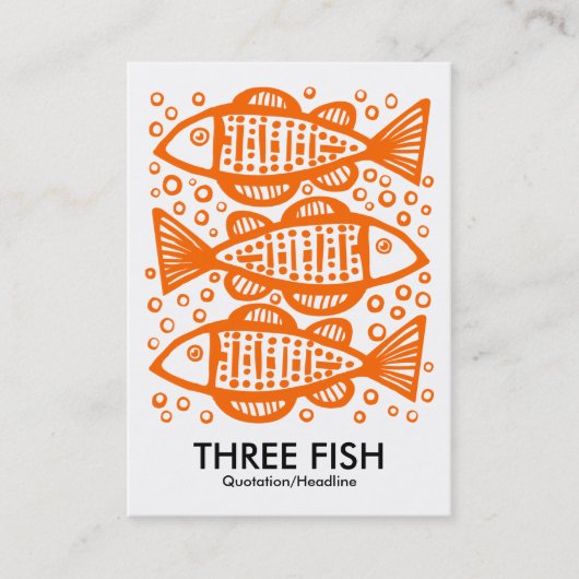 Three Fish - Orange on White Visitenkarte (Vorderseite)