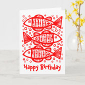 Three Fish - Red Karte (Gelbe Blume)