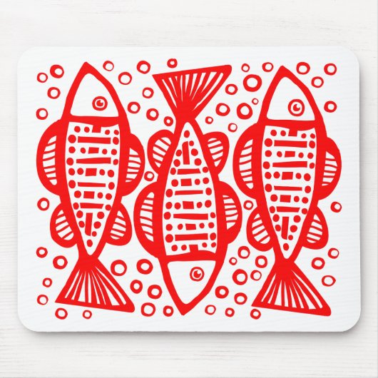 Three Fish - Red Mousepad (Vorne)