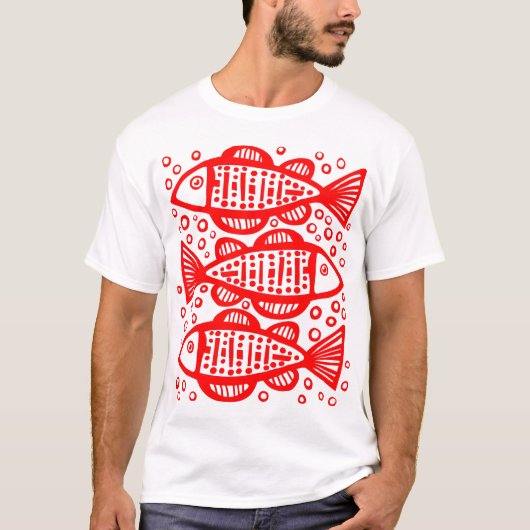 Three Fish - Red T-Shirt (Vorderseite)