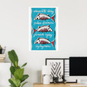 Three Fishes - Matchbox Print - Czech Wall Art Poster (Heimbüro)