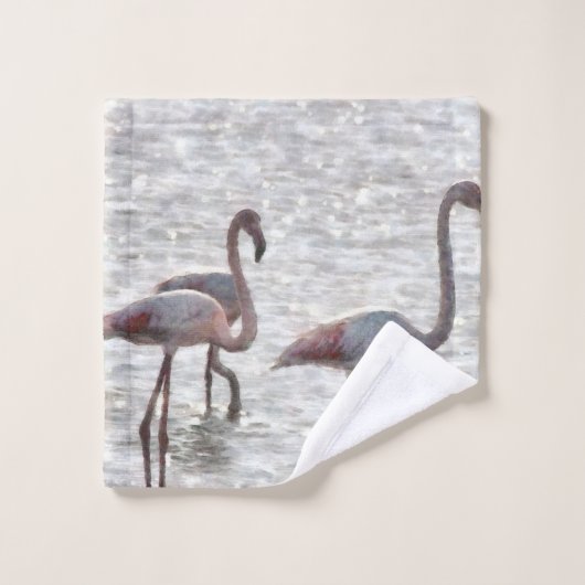 Three Flamingos Watercolor Waschlappen (Waschlappen)