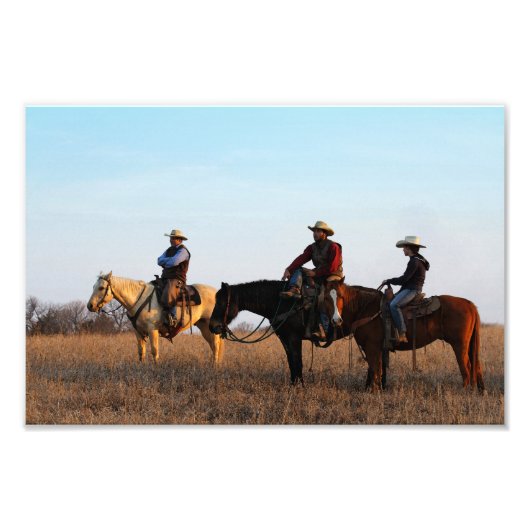 Three Flint Hills Cowboys Fotodruck (Vorne)