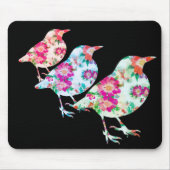 Three Floral Birdies Mousepad (Vorne)