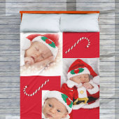 Three Foto Baby 1. Weihnachtsfamilie Candy Canes Fleecedecke