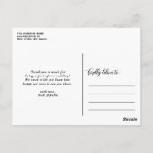 Three Foto Collage Vielen Dank Script Hochzeit Postkarte (Rückseite)