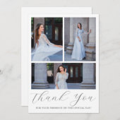 Three Foto Quinceanera Danke, Script Einladung (Vorne/Hinten)