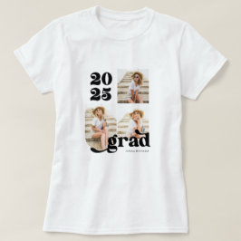 Three Foto Retro 2022 Graduate Black and White T-Shirt