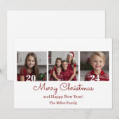 Three Foto Simple Christmas Feiertagskarte (Vorne/Hinten)
