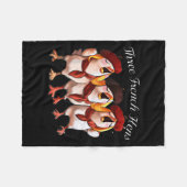 Three French Hens Singing The 12 Days Song, Christ Fleecedecke (Vorderseite (Horizontal))