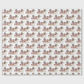 Three Friendly Snowmen - White & Red Geschenkpapier (Flach)