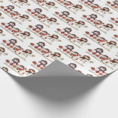 Three Friendly Snowmen - White & Red Geschenkpapier (Ecke)