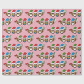 Three Funny Christmas Gnome Owls Geschenkpapier (Flach)