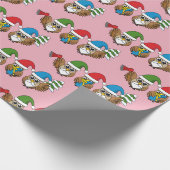 Three Funny Christmas Gnome Owls Geschenkpapier (Ecke)