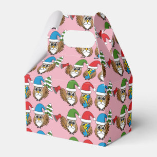 Three Funny Christmas Gnome Owls Geschenkschachtel